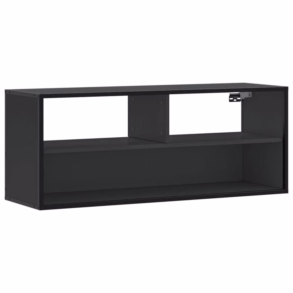 Berkfield Home Black TV Cabinet in MDF and Metal, W: 100 cm, D: 31 cm, H: 39.5 cm – 2