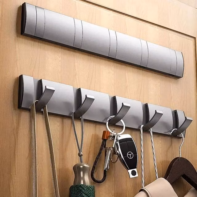 EONLION Silver Aluminium Wall Mounted Towel Rail Drying Rack, Width: 50 cm