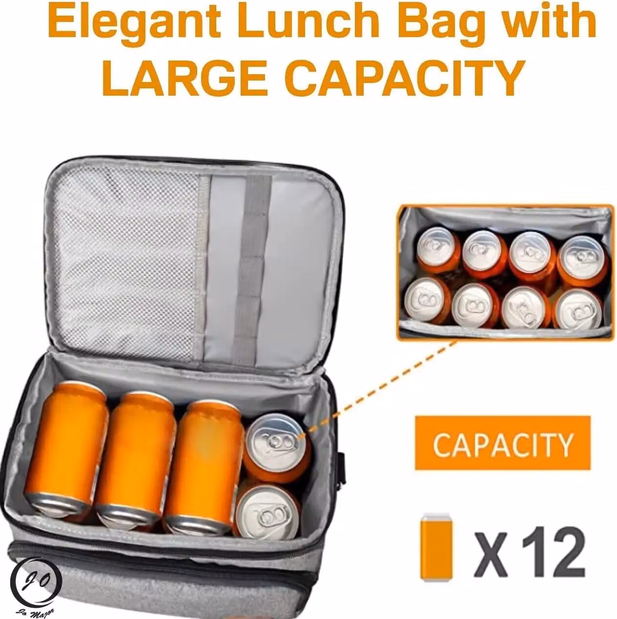 Xample Thermal Insulated Lunch Bag in Grey – 3