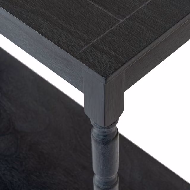 KDMK Contour Collection Modern Console Table in Charcoal Grey Wood