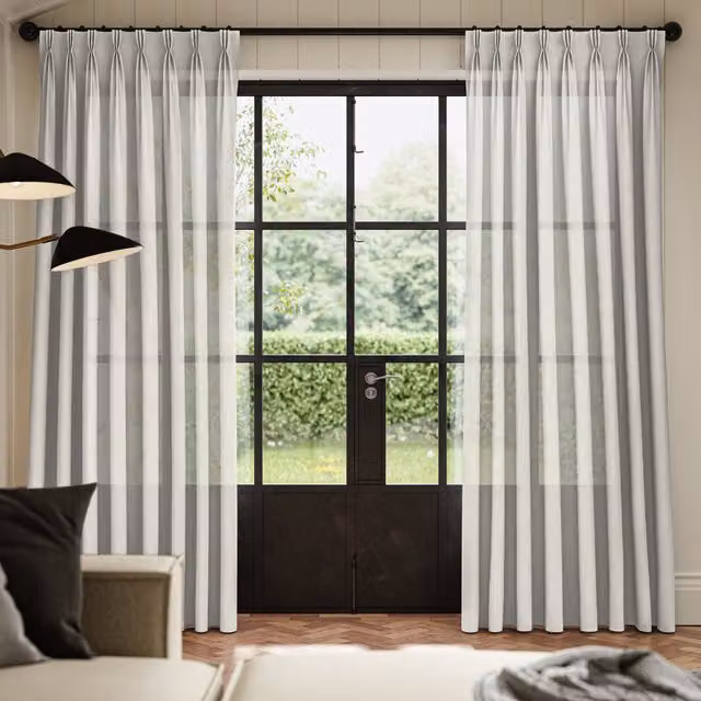 ANTE DECOR Karrika No Joins Sheer Made To Measure Curtains in Pearl