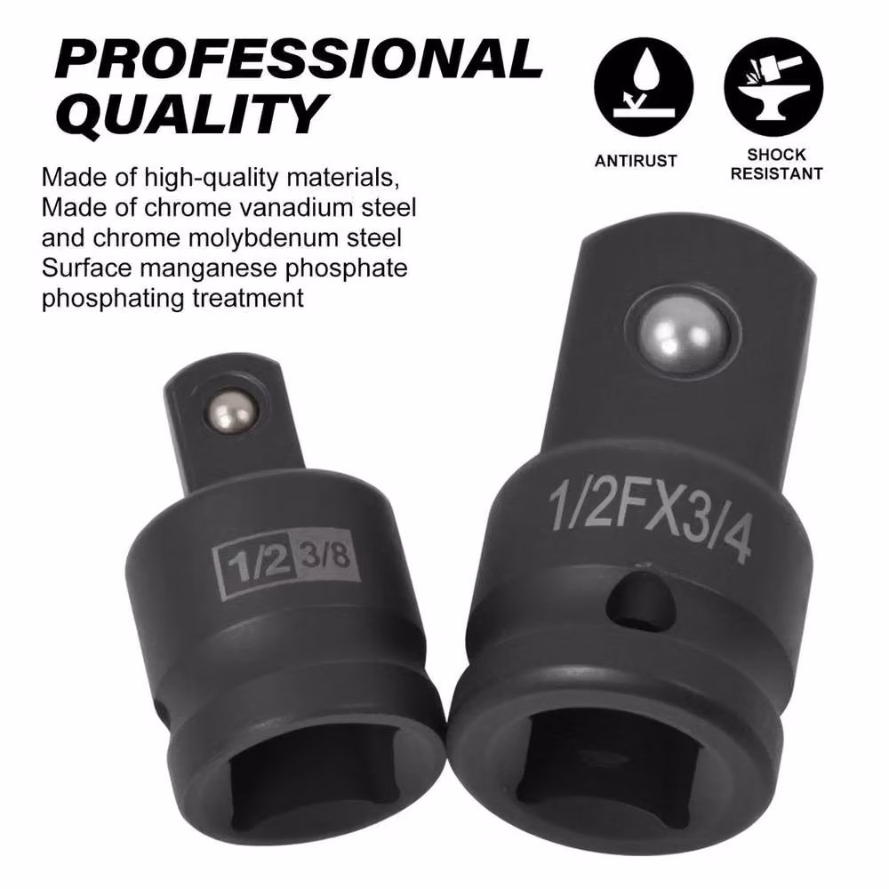 SPETLEK 8 Piece Impact Socket Adapter and Reducer Set in Black – 4