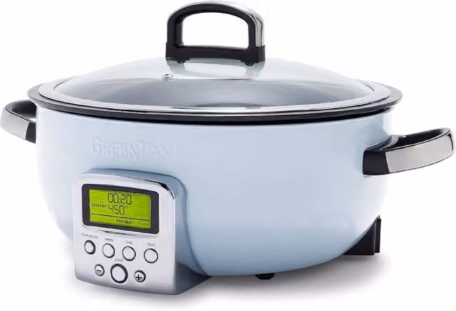 GreenPan Elite Omnicooker with 5.6 l Capacity, PFAS-Free Ceramic Non-Stick, Light Blue