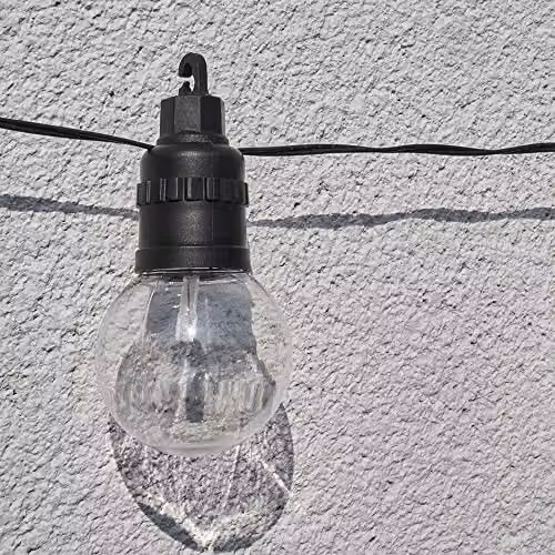MiniSun Set of 10 IP44 Rated Outdoor LED Festoon Lights with Warm White Transparent Glass Globe Bulbs, 6m Length – 2