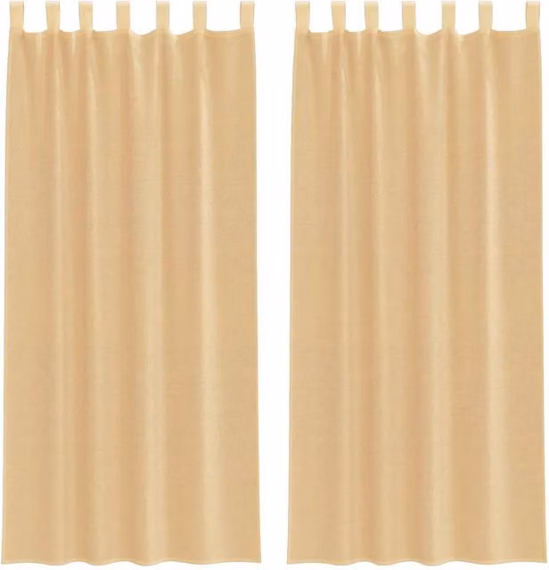 Berkfield Home Sand Voile Curtains with Rod Pockets, 2 Pack
