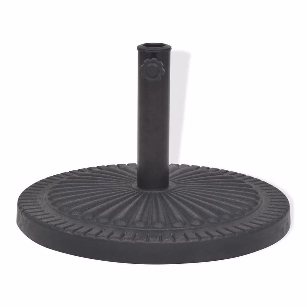 Berkfield Home Round Resin Parasol Base in Black, 14 kg – 2