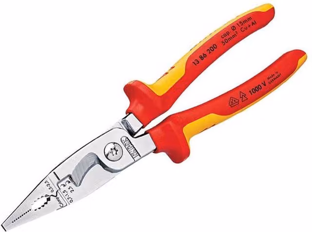 Knipex VDE Multifunctional Installation Pliers, 200 mm, Red
