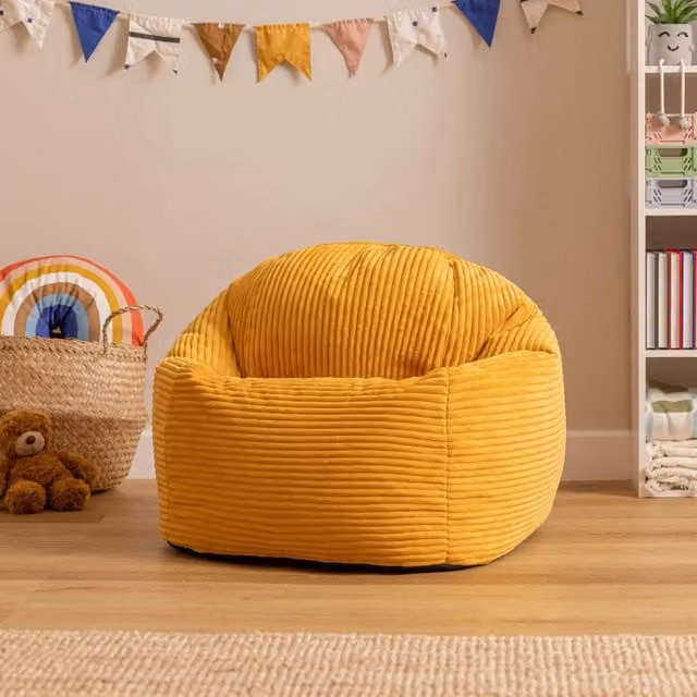 ICON Kids High Rest Corduroy Beanbag in Yellow