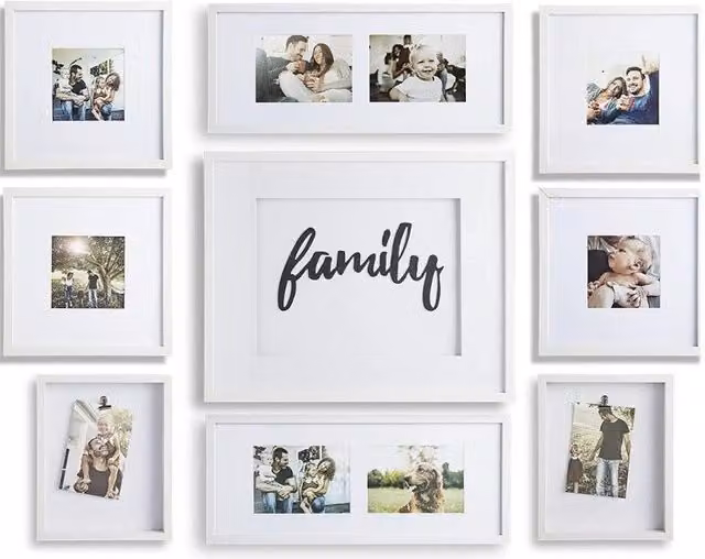 Nielsen Design Jenson 9 Piece White Rectangular Gallery Picture Frame Set – 1