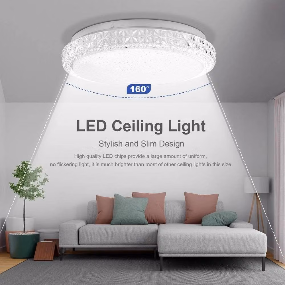 NESTLUNE 18W Modern Round LED Ceiling Light in White – 3