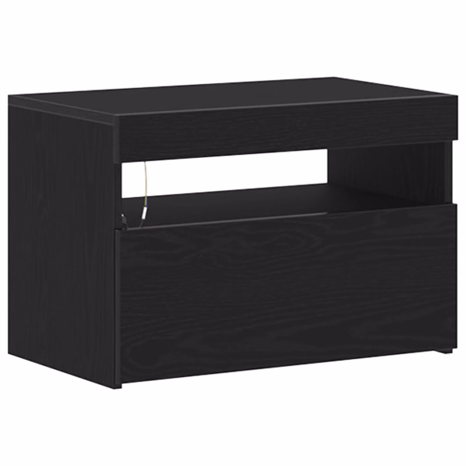 Berkfield Home Black Oak TV Stand with Integrated LED Lights, W/D/H: 60 x 35 x 40 cm – 2