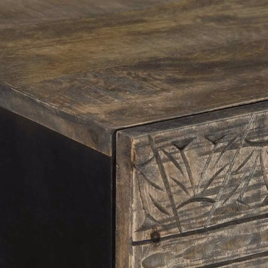 Berkfield Home Mango Wood Highboard in Black, W/D/H: 60 x 33 x 110 cm – 6