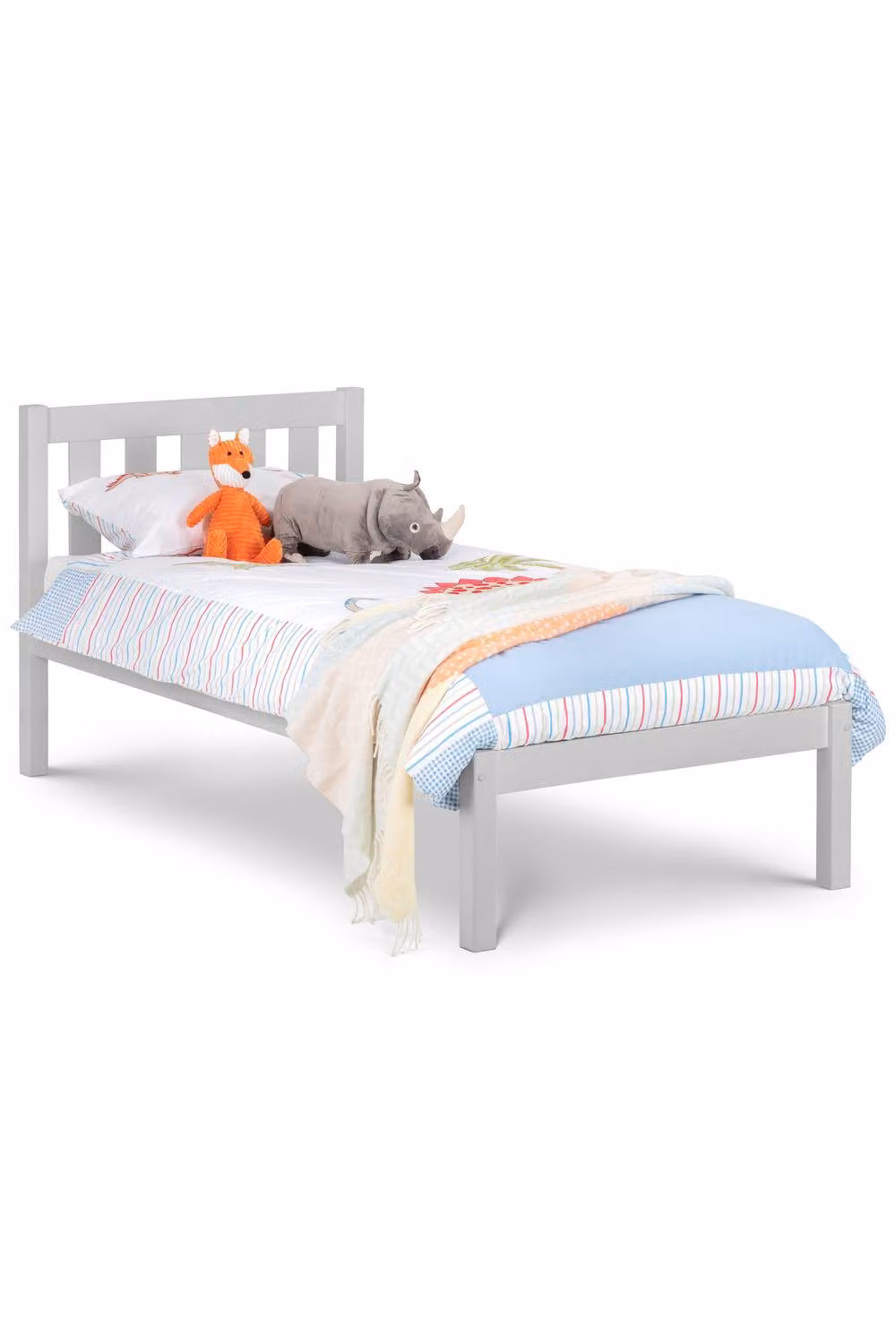 Julian Bowen Luna Modern Lacquered Pine Double Bed Frame in Grey, W/D/H: 140 x 200 cm – 3