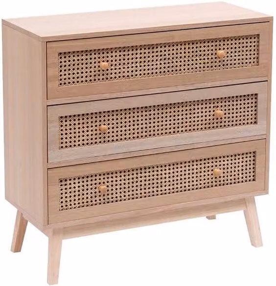 Kelvenix Rattan 3 Drawer Chest in Brown