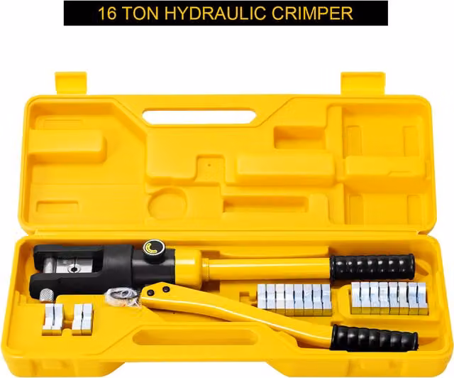 Costway Professional Hydraulic Crimping Tool Set in Yellow