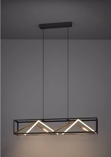 Eglo Penela LED Pendant Light in Black and Gold/Brass