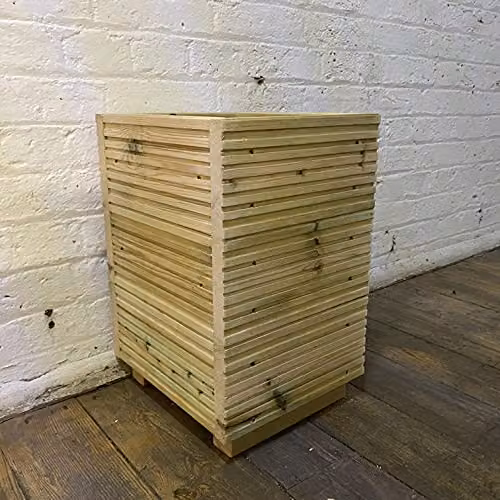 Planter Potters Brown Wooden Tub Planter for Ornamental, Herb and Vegetable Gardens – 3