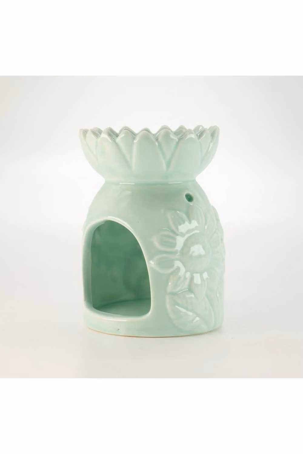 KDMD Ceramic Sunflower Oil Burner in Pastel Green for Tealights – 2