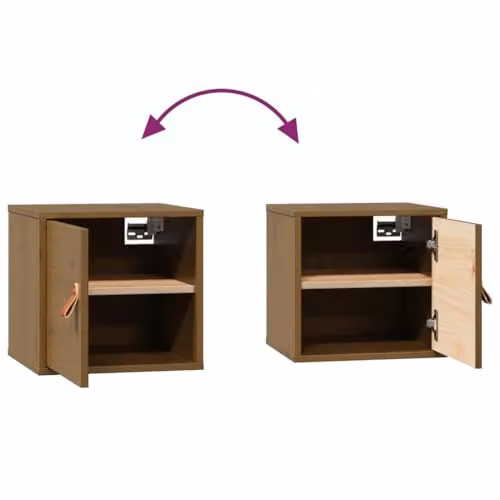 vidaXL Wall Cabinet in Honey Brown Solid Pine Wood W/D/H: 31.5 x 30 x 30 cm – 7