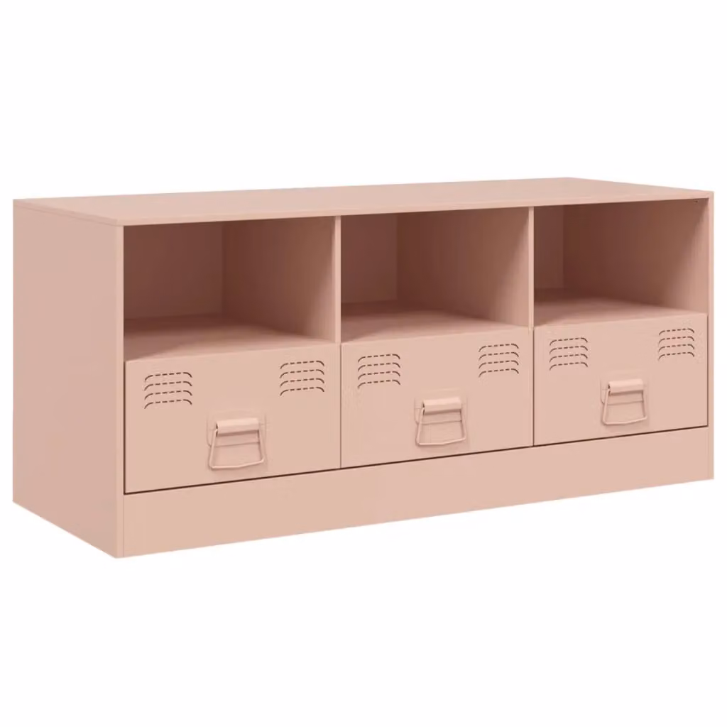Berkfield Home Modern Pink Metal TV Cabinet W/D/H: 99 x 39 x 44 cm – 2