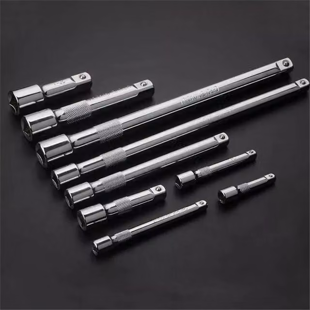 Nordara 9-Piece Chrome Vanadium Extension Bar Set in Metallic Silver – 1