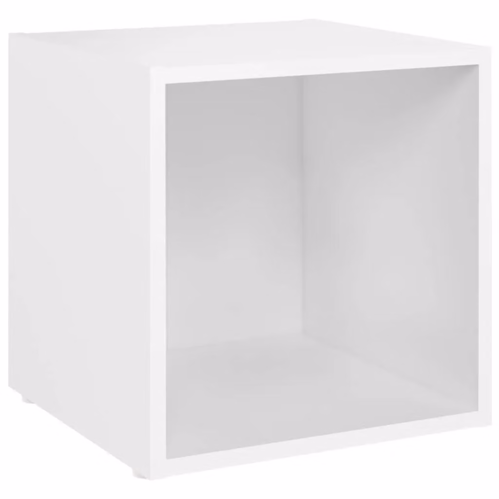 Berkfield Home White TV Cabinet in MDF, W/D/H: 37 x 35 x 37 cm