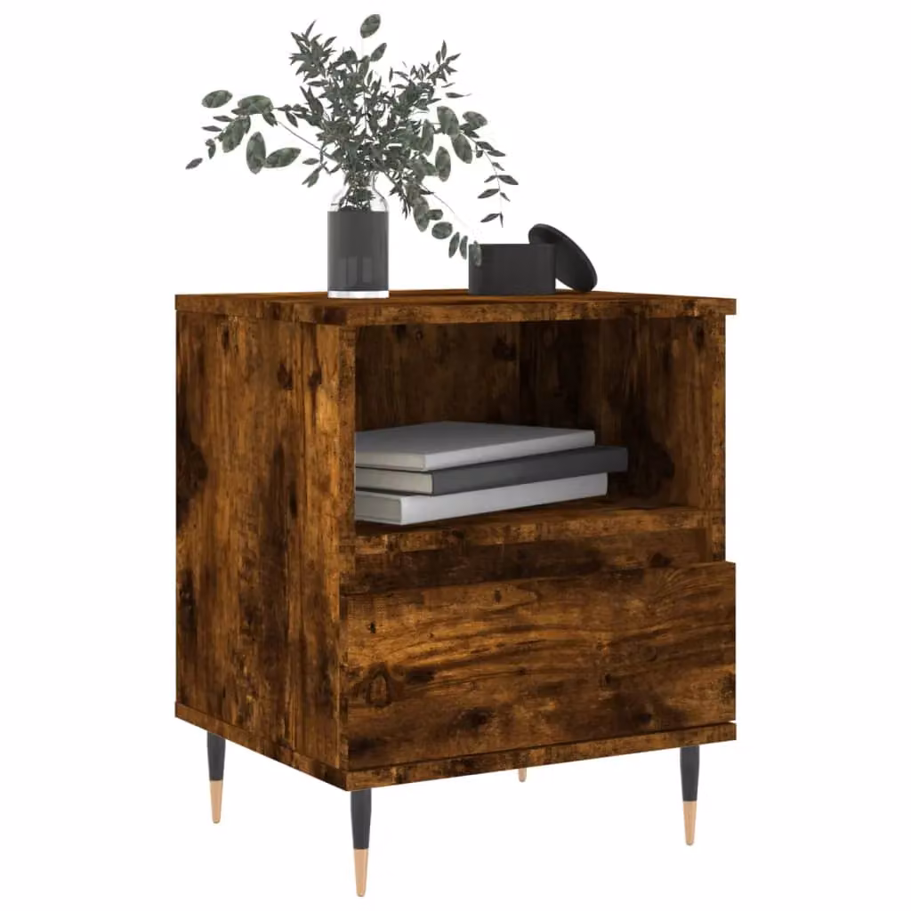 Berkfield Home Bedside Cabinet in Smoked Oak Brown, W: 40 cm, D: 35 cm, H: 50 cm – 3