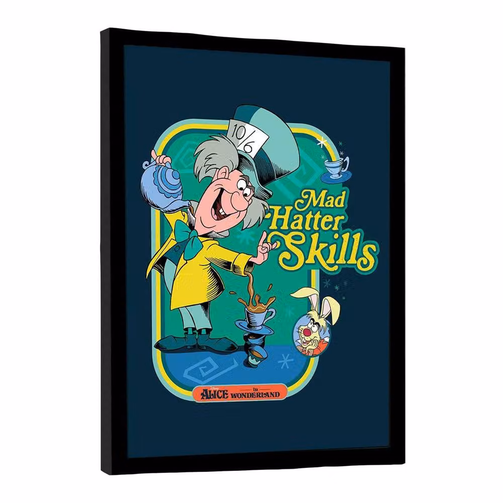 Disney Mad Hatter Skills Framed Multicolour Paper Poster in Blue – 2