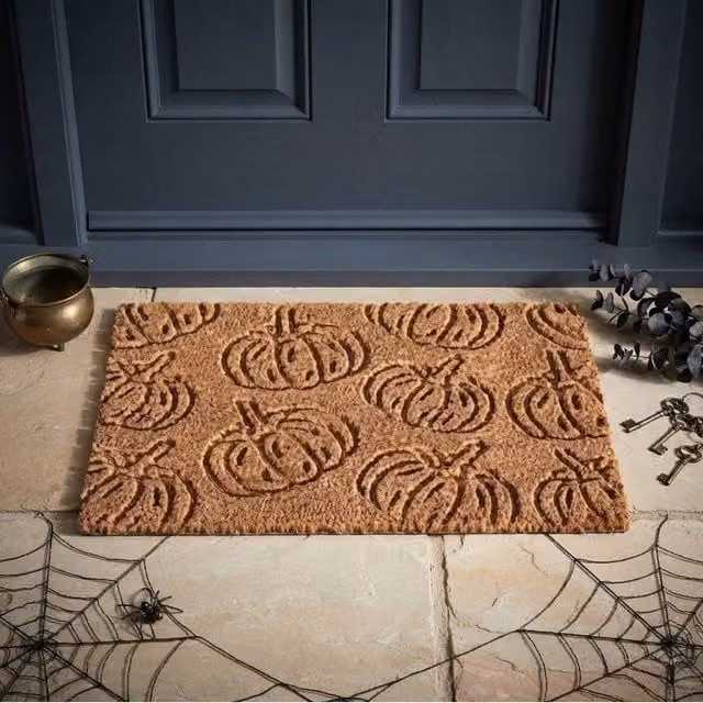 Garden Greatness Multi Pumpkin Harvest Coir Doormat in Natural, W: 45 cm, D: 75 cm