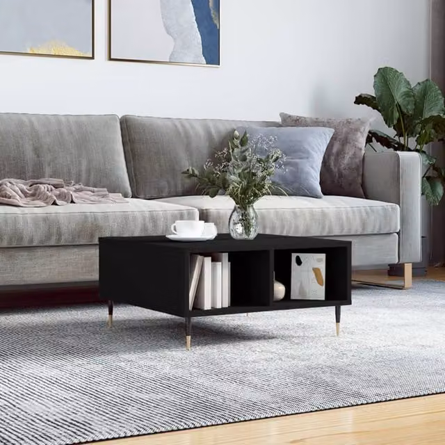 Berkfield Home Black Square Coffee Table W/D/H: 60 x 60 x 30 cm – 1