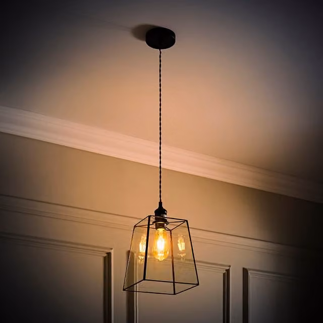 ValueLights Susie Glass Shade Single Pendant Ceiling Light with LED Bulb in Black and Chrome