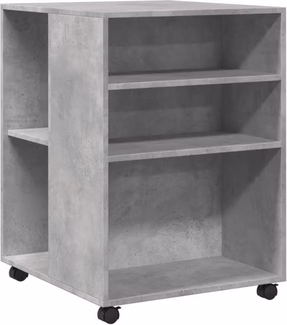 Berkfield Home Side Table with Wheels in Concrete Grey, W: 55 cm, D: 60 cm, H: 78 cm – 1