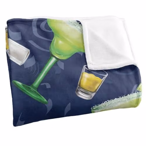 JQ Licensing James Piazza Margarita Pattern Silky Touch Super Soft Fleece Throw Blanket, White and Multicolour, W: 152 cm, D: 127 cm – 2