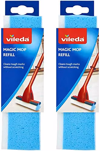 Vileda Magic Mop Microfibre Pack of 2 in Blue