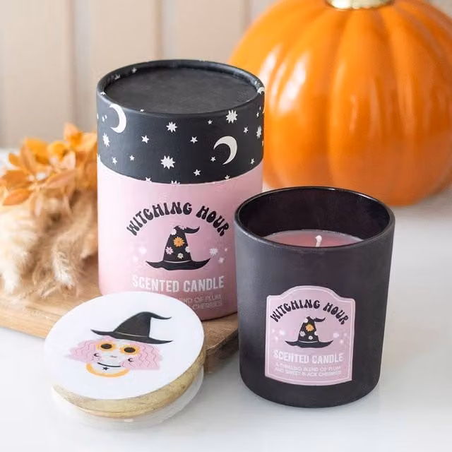 Uniqueful Witching Hour Plum and Black Cherry Fruity Scented Pillar Candle, Multicolour, 1 Pack