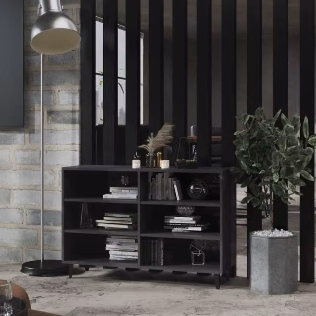 Berkfield Home High Gloss Grey Sideboard, W: 103.5 cm, D: 35 cm, H: 70 cm