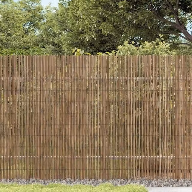 Berkfield Woven Reed Garden Fence Mat in Brown, W: 400 cm, H: 100 cm