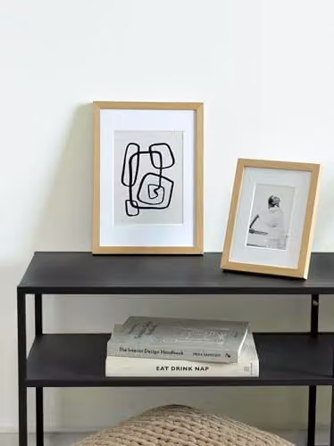 Nielsen Design Skava A4 Wooden Picture Frame in White with Glass Front and 15 x 20 cm Mount – 4