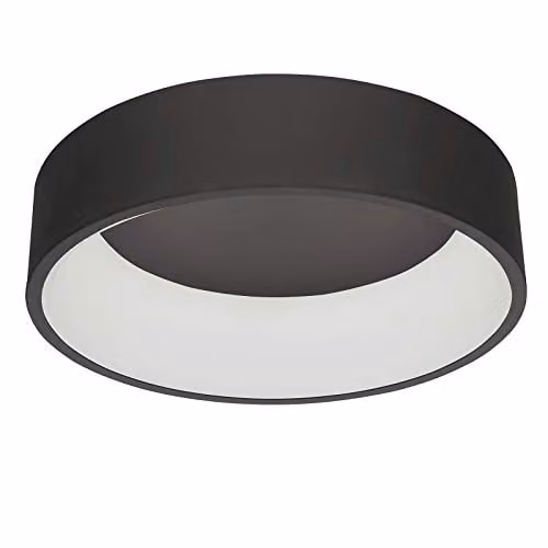 Netlighting Modern LED Flush Ceiling Light, Black, Warm White 3000K, 1760lm – 1