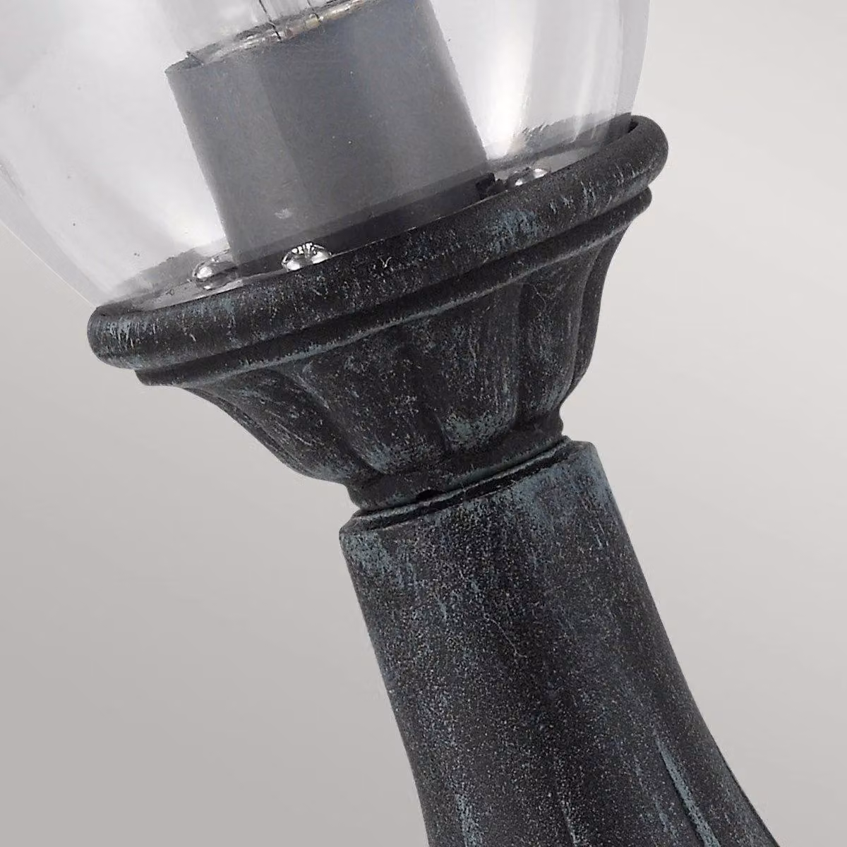 Netlighting Elkstone Outdoor Pedestal Lantern in Green Verdigris with Aluminium and Glass IP44 – 4