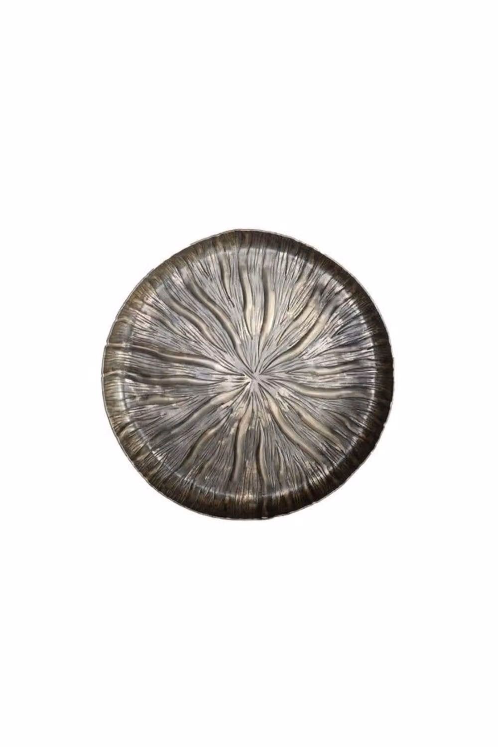 KDMD Antique Gold Eros Lily Round Metal Plate, Diameter: 34 cm – 2