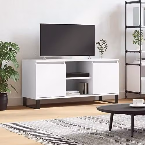 vidaXL Modern White TV Cabinet W: 104 cm, D: 35 cm, H: 50 cm – 2