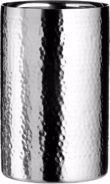 Orsina Hammered Effect Stainless Steel Double Walled Wine Cooler in Silver