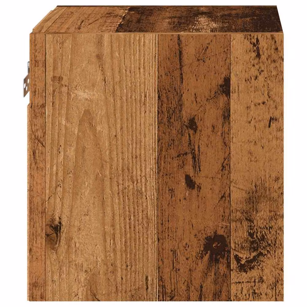 Berkfield Home TV Wall Cabinet with LED Lights in Brown Old Wood, W/D/H: 30 x 28.5 x 30 cm – 7