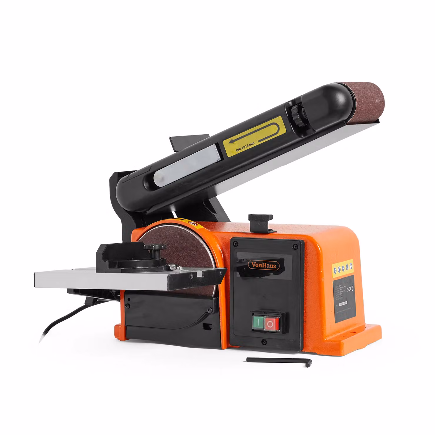 VonHaus Benchtop Belt and Disc Sander in Orange – 6