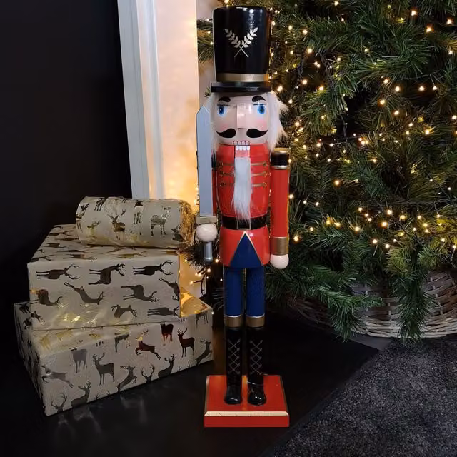 Samuel Alexander Classic Wooden Christmas Nutcracker Soldier Tabletop Decoration, Red, Height: 60 cm – 1
