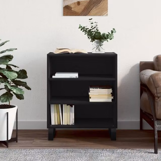 Berkfield Home Black Classic Sideboard in Matt Engineered Wood W: 57 cm, D: 35 cm, H: 70 cm