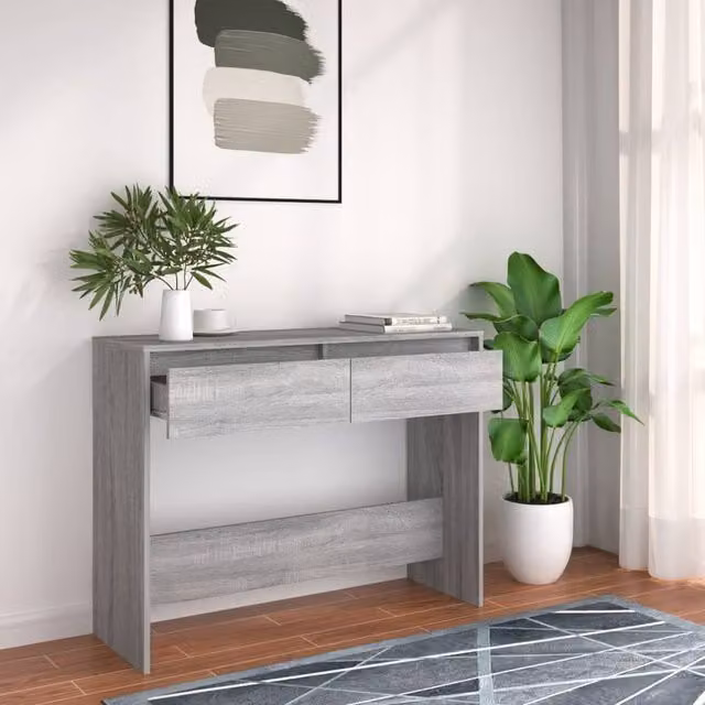 Berkfield Home Grey Sonoma Console Table, W/D/H: 100 x 35 x 76.5 cm – 1