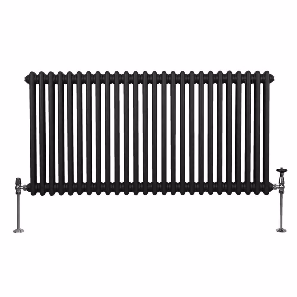 Monstershop Traditional 2 Column Steel Radiator in Black, W/D/H: 60.0 x 7.0 x 119.2 cm – 2