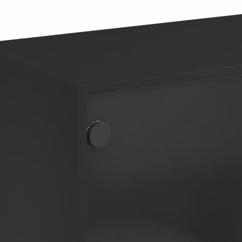 vidaXL Modern Highboard with Hinged Doors in Black MDF, W/D/H: 68 x 37 x 109 cm – 3